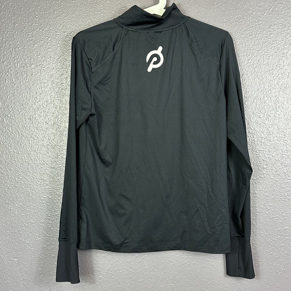 Peloton Women's Quarter Zip Top Size Small Black Stretch Thumb Hole